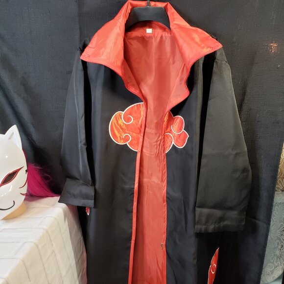 Adult Akatsuki Robe and Kitsune Mask Naruto Shippuden Cosplay Costume S M L - Picture 7 of 8